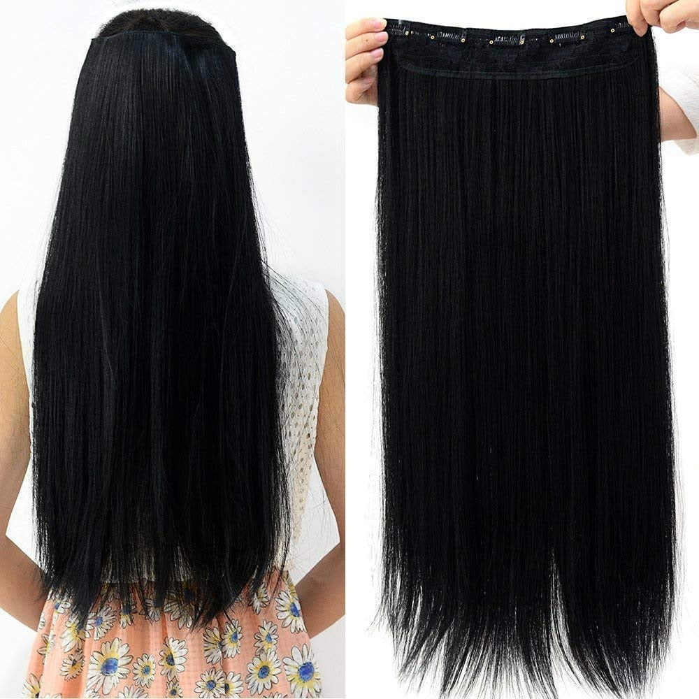 24 Inches" Clip In Hair Extensions + FREE Hair Bun (Juda) Extension