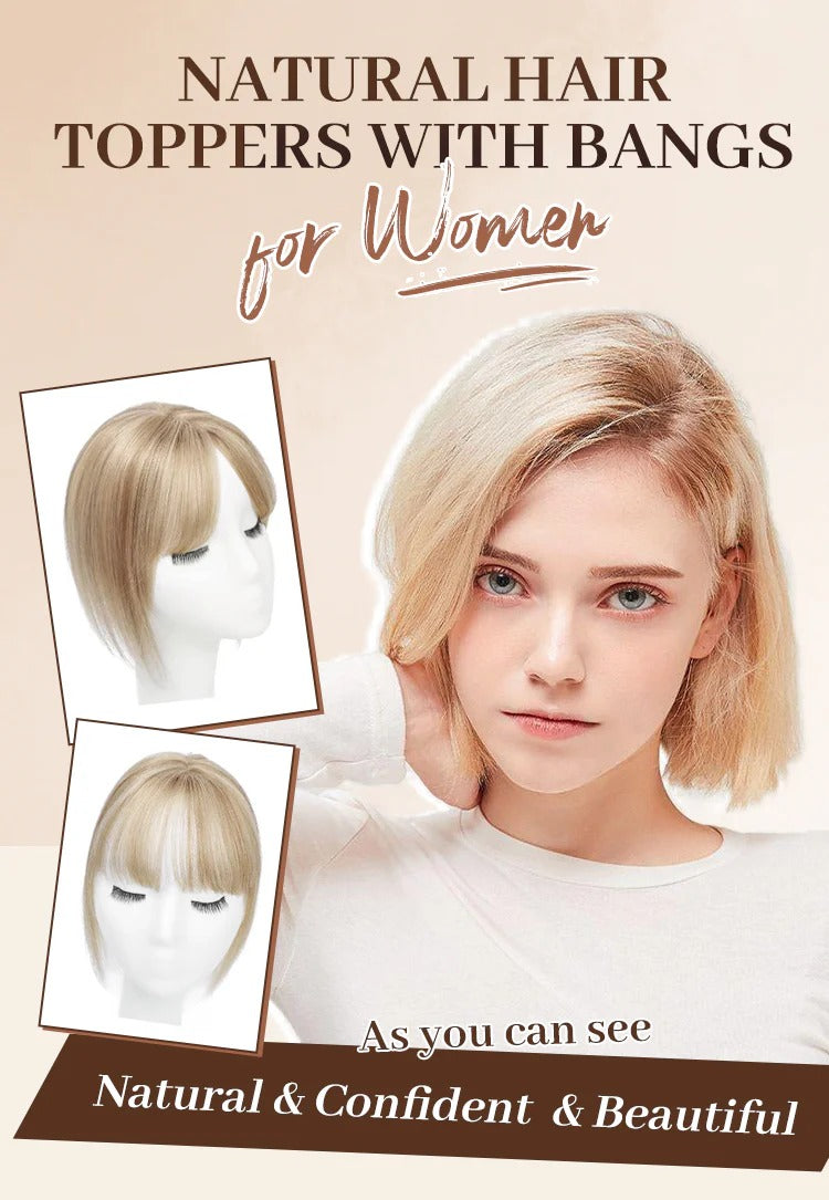 Natural Hair Toppers with Bangs for Women