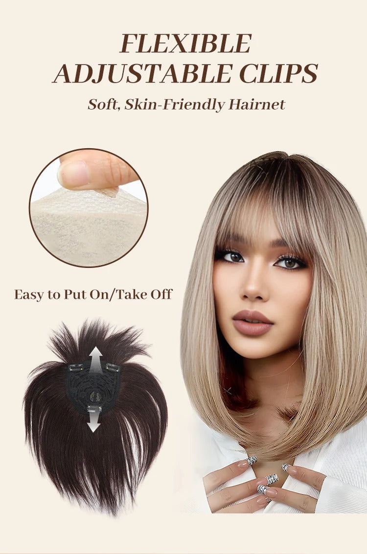 Natural Hair Toppers with Bangs for Women