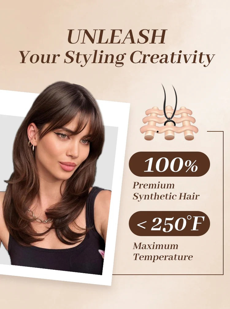 Natural Hair Toppers with Bangs for Women