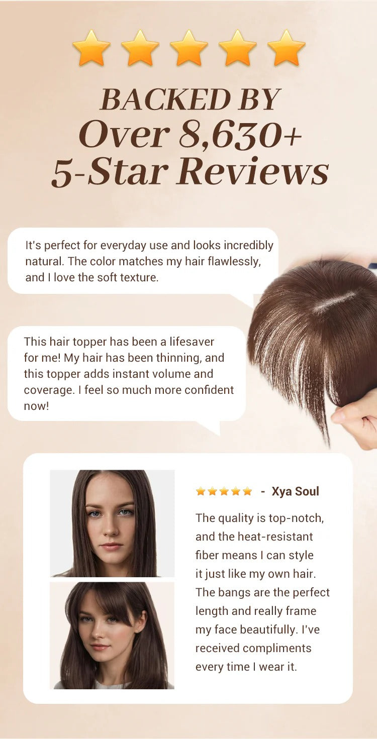 Natural Hair Toppers with Bangs for Women