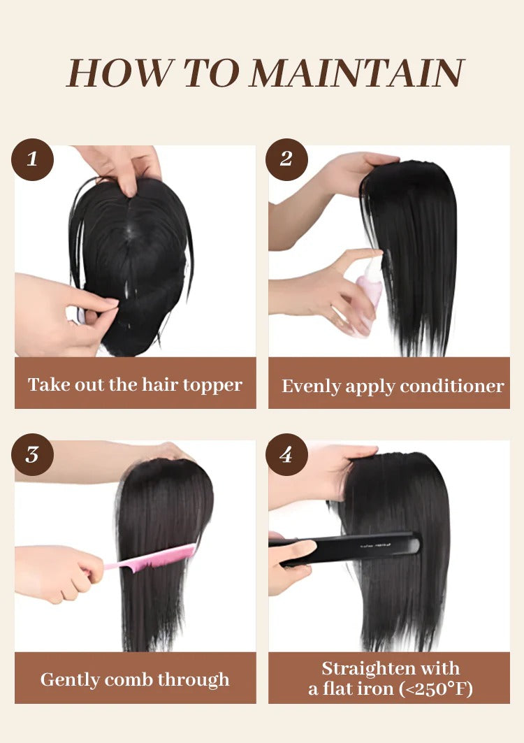 Natural Hair Toppers with Bangs for Women